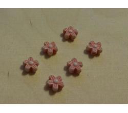Sechs Perlen kleine Blume rosa
