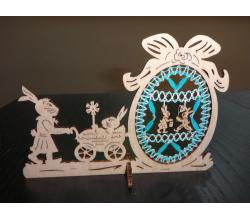 Aufsteller Osterhase mit Kinderwagen