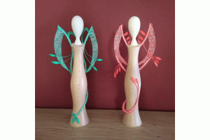 Gedrechselter Krper fr Engel gro