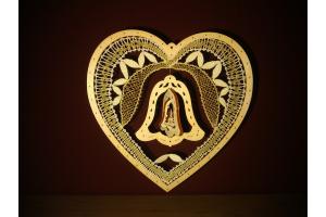 Weihnachtliches Fensterbild Herz mit Glocke