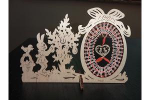 Aufsteller Osterhase mit Osterbaum