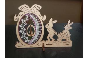 Aufsteller Osterhase mit Handwagen