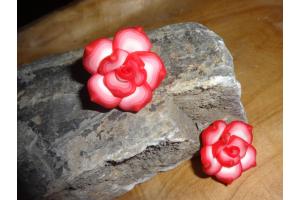 Fdelblte Rose gro - dunkelrot - 2 Stck