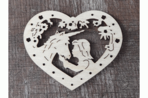 Enhnger Herz Einhorn 6 cm