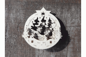 Einhnger Schlittenfahrt dreidimensional 6 cm