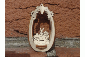 3D-Osterei Osterhase mit Auto