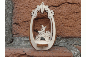 3D-Osterei Osterhase mit Dreirad