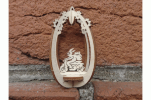 3D-Osterei Osterhase mit Motorrad