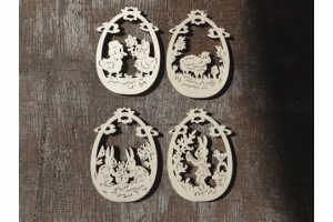 Ostereier mit Innenmotiv Hhe ca. 6 cm