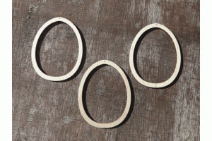 Holzrahmen Ei klein 5,8 x 4,4 cm 3 Stck